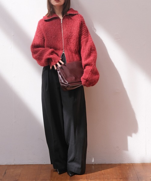 AKTE（アクテ）の「タックワイドパンツ（その他パンツ・レディース・ブラック/バーガンディー・1/2/2T）」の13枚目の写真