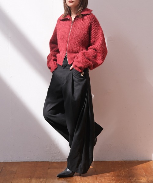 AKTE（アクテ）の「タックワイドパンツ（その他パンツ・レディース・ブラック/バーガンディー・1/2/2T）」の15枚目の写真