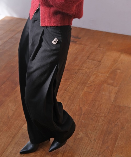 AKTE（アクテ）の「タックワイドパンツ（その他パンツ・レディース・ブラック/バーガンディー・1/2/2T）」の17枚目の写真