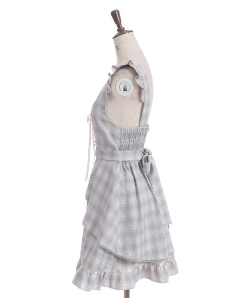 axes femme(アクシーズファム)の「チェック柄編上ジャンスカ(ジャンパースカート・レディース・ネイビー/ダークブラウン/ラベンダー・FREE)」の12枚目の写真