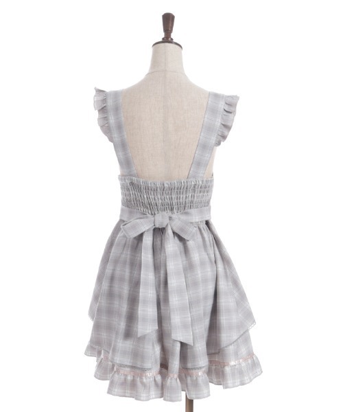 axes femme(アクシーズファム)の「チェック柄編上ジャンスカ(ジャンパースカート・レディース・ネイビー/ダークブラウン/ラベンダー・FREE)」の13枚目の写真