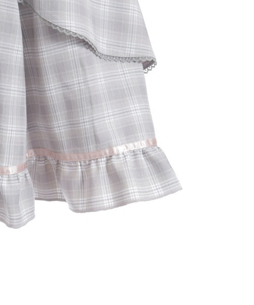 axes femme(アクシーズファム)の「チェック柄編上ジャンスカ(ジャンパースカート・レディース・ネイビー/ダークブラウン/ラベンダー・FREE)」の15枚目の写真