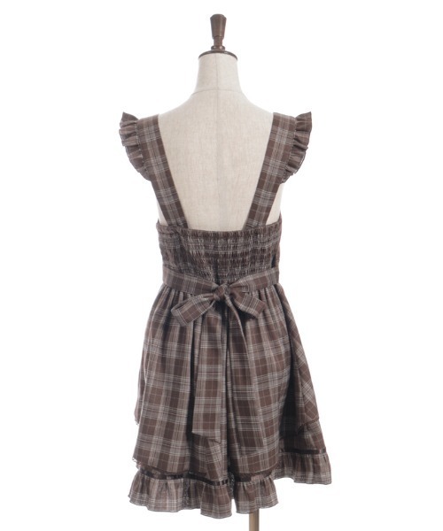 axes femme(アクシーズファム)の「チェック柄編上ジャンスカ(ジャンパースカート・レディース・ネイビー/ダークブラウン/ラベンダー・FREE)」の22枚目の写真