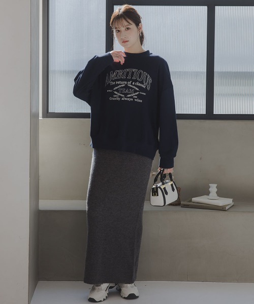 セール】高身長 ニットスカート（セットアップ対応）（トールサイズ