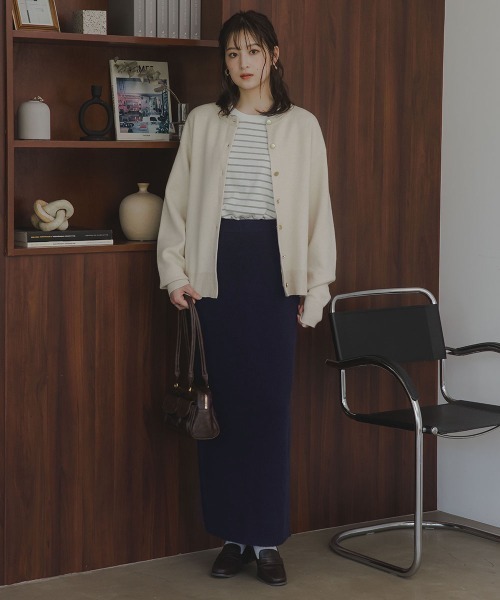 slattgir（スラットジール）の「高身長　ニットスカート（セットアップ対応）（トールサイズ）Essenave（スカート・レディース・グレー/ブラウン/ネイビー・TM/TL/TLL/T3L/T4L/T5L）」の16枚目の写真