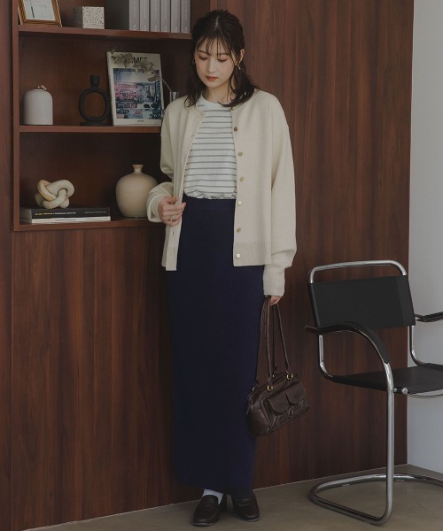 slattgir（スラットジール）の「高身長　ニットスカート（セットアップ対応）（トールサイズ）Essenave（スカート・レディース・グレー/ブラウン/ネイビー・TM/TL/TLL/T3L/T4L/T5L）」の17枚目の写真