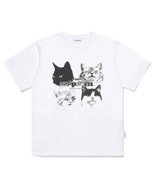 ESCAPEFROM（エスケープフロム）の「チャコールナティキャッツプリントオーバーサイズ半袖Tシャツホワイト（Tシャツ/カットソー・レディース・その他・LARGE/SMALL/MEDIUM）」の5枚目の写真