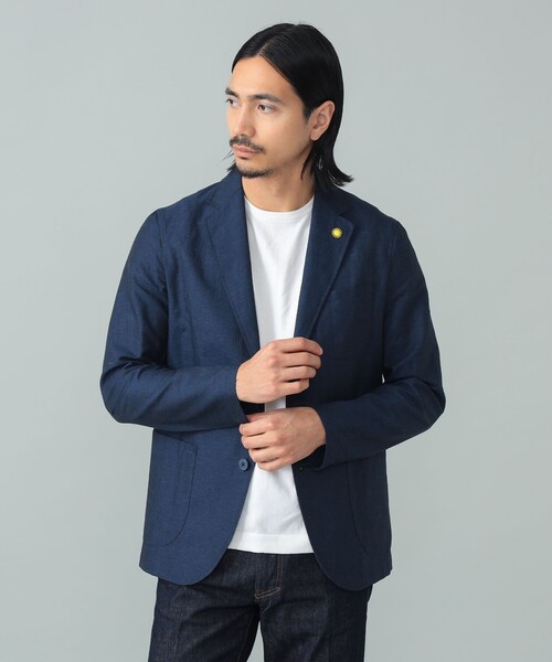 GIANNETTO(ジャンネット)の「【別注】GIANNETTO / コットンリネン ネイビージャケット(その他アウター・メンズ・インディゴブルー・44/46/50/52/48)」の1枚目の写真