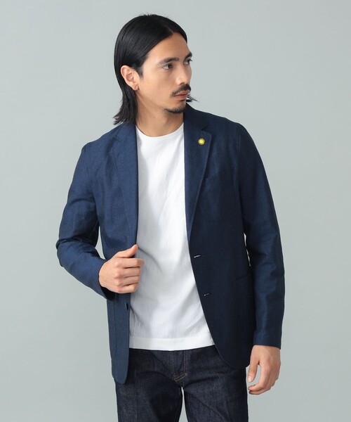 GIANNETTO(ジャンネット)の「【別注】GIANNETTO / コットンリネン ネイビージャケット(その他アウター・メンズ・インディゴブルー・44/46/50/52/48)」の2枚目の写真