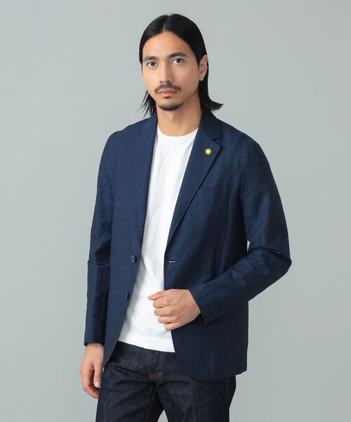 GIANNETTO(ジャンネット)の「【別注】GIANNETTO / コットンリネン ネイビージャケット(その他アウター・メンズ・インディゴブルー・44/46/50/52/48)」の3枚目の写真