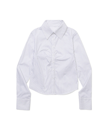 Stripe Gather Shirt (WHITE)