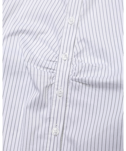 MOAA（モア）の「Stripe Gather Shirt (WHITE)（シャツ/ブラウス・レディース・その他・SMALL/MEDIUM）」の4枚目の写真