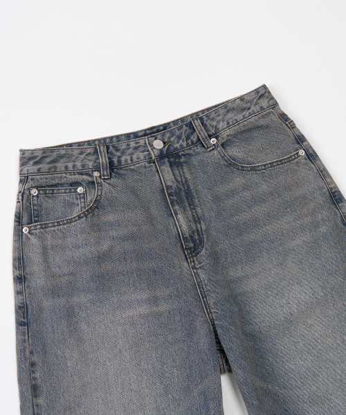 TOFFEE（トフィー）の「ヴィンテージウォッシングワイドデニムパンツ (グレー)（デニムパンツ・メンズ・その他・SMALL/MEDIUM/LARGE/X-LARGE）」の3枚目の写真