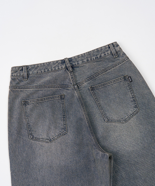 TOFFEE（トフィー）の「ヴィンテージウォッシングワイドデニムパンツ (グレー)（デニムパンツ・メンズ・その他・SMALL/MEDIUM/LARGE/X-LARGE）」の4枚目の写真