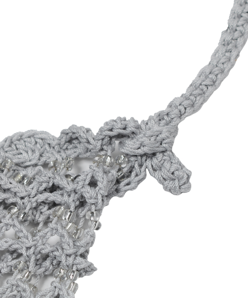 TYPESERVICE（タイプサービス）の「Beaded Handmade Knitted Bag [Silver]（メッセンジャーバッグ・レディース・その他・FREE）」の4枚目の写真