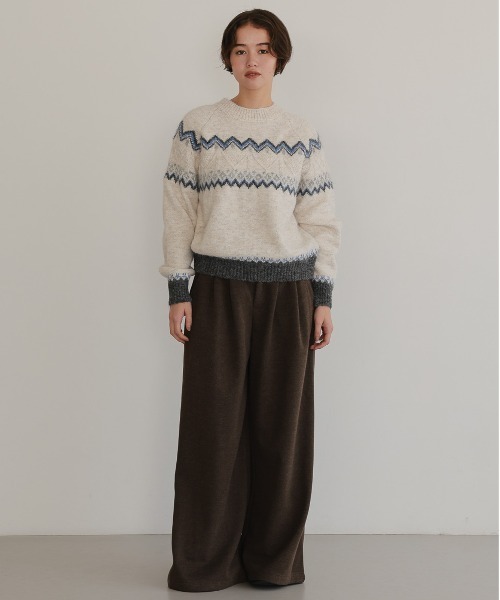 attiree(アティレー)の「微起毛ワイドパンツ(スラックス・レディース・ブラウン/チャコールグレー・MEDIUM/LARGE)」の16枚目の写真