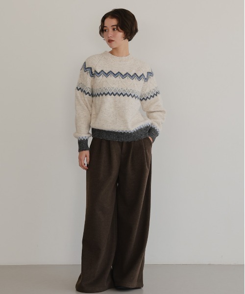 attiree(アティレー)の「微起毛ワイドパンツ(スラックス・レディース・ブラウン/チャコールグレー・MEDIUM/LARGE)」の17枚目の写真