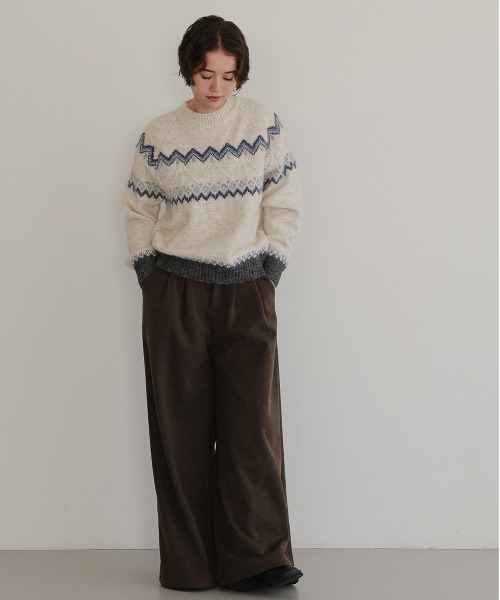 attiree(アティレー)の「微起毛ワイドパンツ(スラックス・レディース・ブラウン/チャコールグレー・MEDIUM/LARGE)」の18枚目の写真
