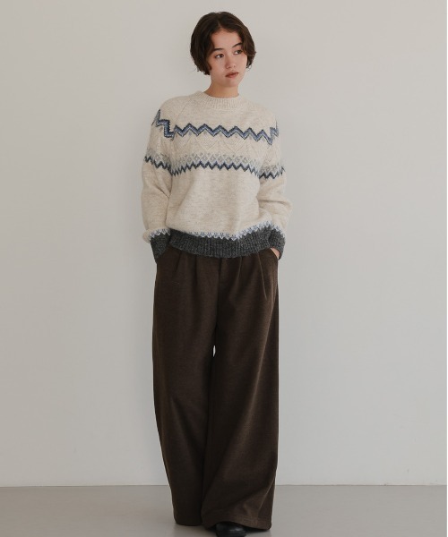 attiree(アティレー)の「微起毛ワイドパンツ(スラックス・レディース・ブラウン/チャコールグレー・MEDIUM/LARGE)」の19枚目の写真