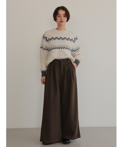 attiree(アティレー)の「微起毛ワイドパンツ(スラックス・レディース・ブラウン/チャコールグレー・MEDIUM/LARGE)」の20枚目の写真