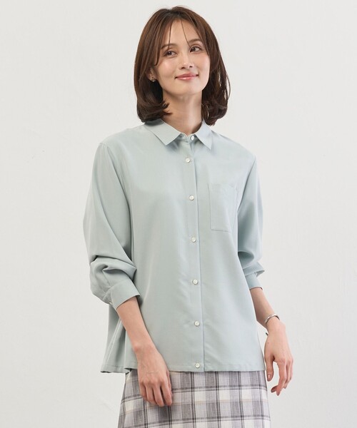 J.PRESS Ladies(J.プレス レディス)の「Springピーチ ブラウス(シャツ/ブラウス・レディース・ブラウン系/ライトグリーン系・XS)」の2枚目の写真