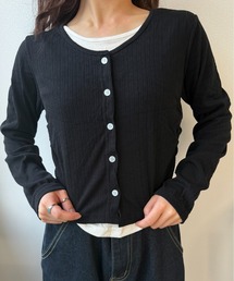 【ZOZO限定】バイカラー レイヤード カーディガン 長袖