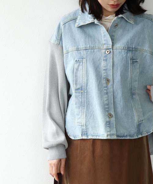 ニットドッキングデニムジャケット（デニムジャケット）｜Jines
