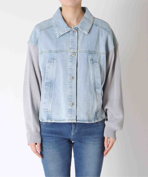 ニットドッキングデニムジャケット（デニムジャケット）｜Jines