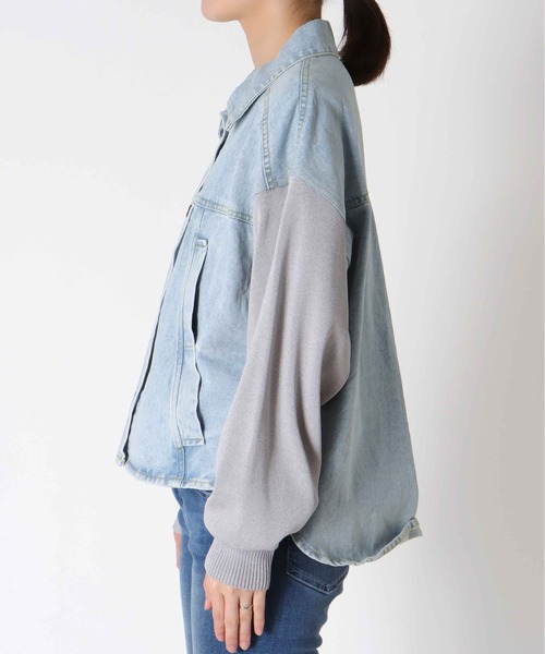 t*m様 WCJ デニムジャケット ニットスリーブ付き ニットスリーブデニムジャケット | レディースファッション通販 - DHOLIC