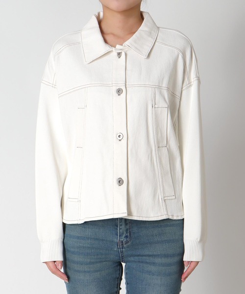 ニットドッキングデニムジャケット（デニムジャケット）｜Jines