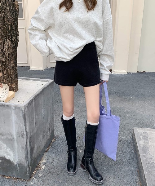 Riff(リフ)の「ニットショートパンツ(その他パンツ・レディース・グレー/ブラック・FREE)」の11枚目の写真