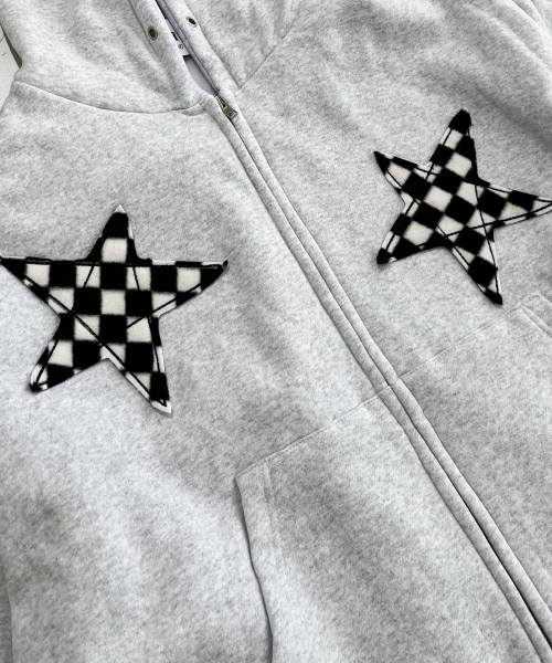 SK8ER ROCK(スケーターロック)の「Star Napping Sweat Hood Zip-Up ((white melange))(パーカー・レディース・その他・FREE)」の4枚目の写真