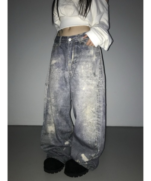 THEAIRTOWN(ジエアタウン)の「digital printing denim pt(デニムパンツ・レディース・ブルー・SMALL/MEDIUM)」の3枚目の写真