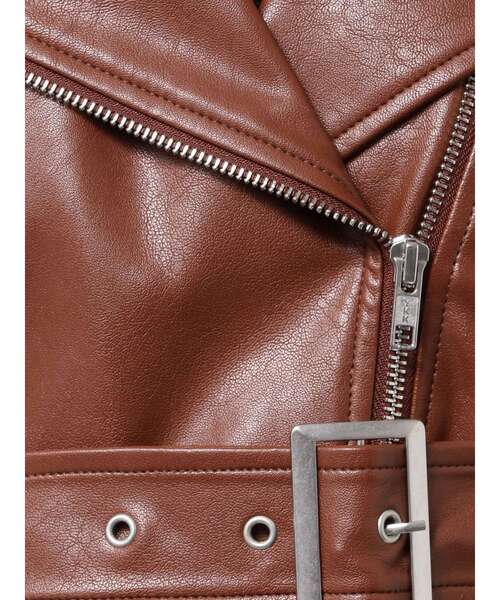 GYDA（ジェイダ）の「Fake leather shortジャケット（ライダースジャケット・レディース・ブラウン/ブラック・FREE）」の22枚目の写真
