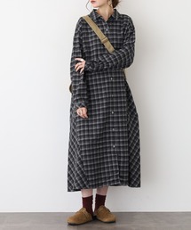 A.N.L（エーエヌエル　レーベル）の「A.N.Lタータンチェックネルシャツワンピース（シャツワンピース）」