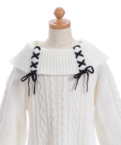 axes femme（アクシーズファム）の「Ｗリボンニットチュニックワンピース（ワンピース・キッズ・キナリ/ピンク・LARGE/MEDIUM/X-LARGE）」の6枚目の写真