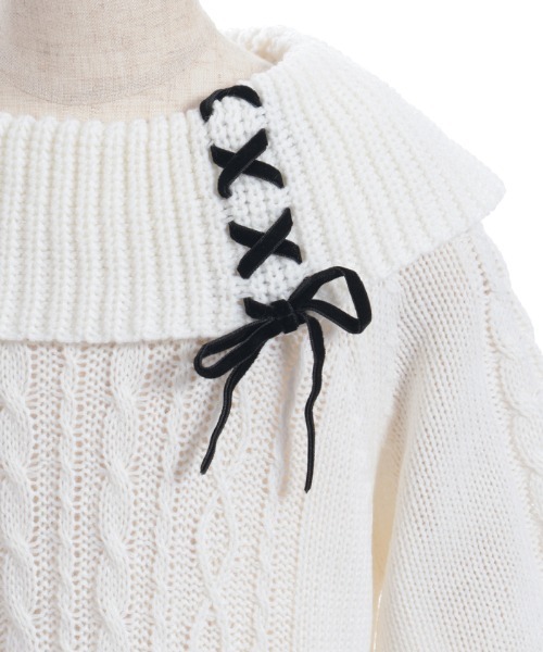 axes femme（アクシーズファム）の「Ｗリボンニットチュニックワンピース（ワンピース・キッズ・キナリ/ピンク・LARGE/MEDIUM/X-LARGE）」の8枚目の写真