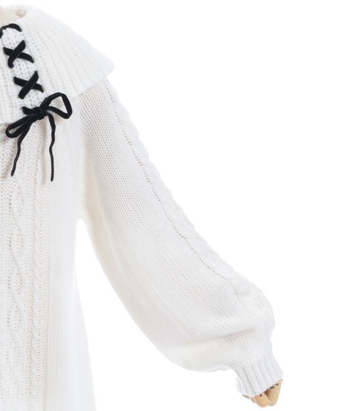 axes femme（アクシーズファム）の「Ｗリボンニットチュニックワンピース（ワンピース・キッズ・キナリ/ピンク・LARGE/MEDIUM/X-LARGE）」の11枚目の写真