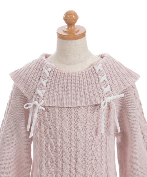axes femme（アクシーズファム）の「Ｗリボンニットチュニックワンピース（ワンピース・キッズ・キナリ/ピンク・LARGE/MEDIUM/X-LARGE）」の15枚目の写真