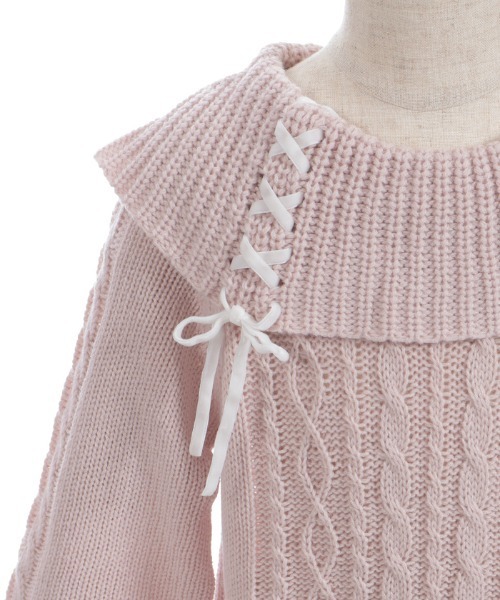 axes femme（アクシーズファム）の「Ｗリボンニットチュニックワンピース（ワンピース・キッズ・キナリ/ピンク・LARGE/MEDIUM/X-LARGE）」の17枚目の写真