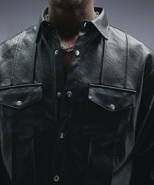 ANDER HUNK（アンダーハンク）の「【 2size 】W-Pocket Metal Button Shirt  / Wポケットメタルボタンシャツ（シャツ/ブラウス・メンズ・ブラック・LARGE/MEDIUM）」の9枚目の写真