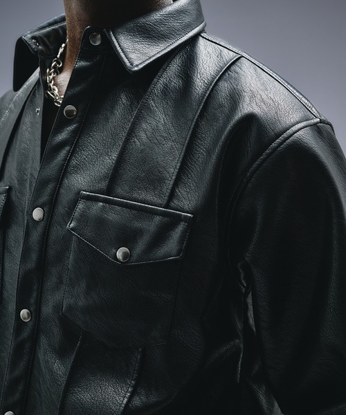 ANDER HUNK（アンダーハンク）の「【 2size 】W-Pocket Metal Button Shirt  / Wポケットメタルボタンシャツ（シャツ/ブラウス・メンズ・ブラック・LARGE/MEDIUM）」の10枚目の写真