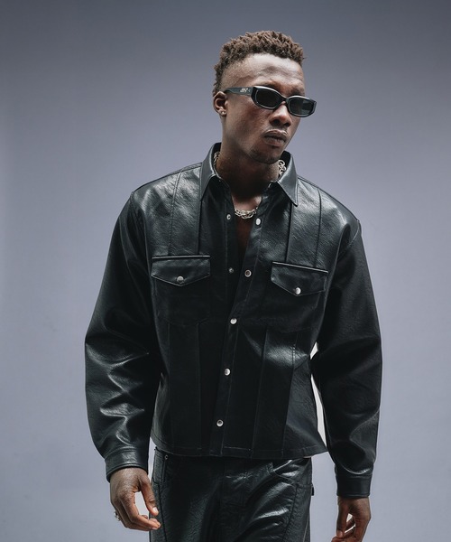 ANDER HUNK（アンダーハンク）の「【 2size 】W-Pocket Metal Button Shirt  / Wポケットメタルボタンシャツ（シャツ/ブラウス・メンズ・ブラック・LARGE/MEDIUM）」の4枚目の写真