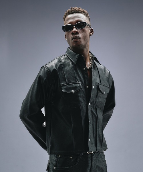 ANDER HUNK（アンダーハンク）の「【 2size 】W-Pocket Metal Button Shirt  / Wポケットメタルボタンシャツ（シャツ/ブラウス・メンズ・ブラック・LARGE/MEDIUM）」の5枚目の写真