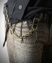 SHOVEOFF（ショーブオフ）の「SVC-530 アンティークゴールドレザー パンツチェーン（キーケース/キーアクセサリー）」