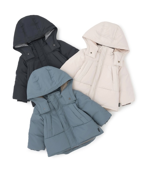 petit main（プティマイン）の「【リンク/撥水加工】モンスターダウンジャケット（ダウンジャケット/コート・キッズ・ネイビー/ブルーグリーン/ライトベージュ・110cm/90cm/100cm/80ｃｍ/130cm/120cm）」の6枚目の写真