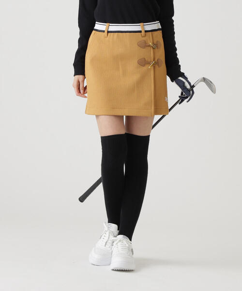 PEARLY GATES(パーリーゲイツ)の「【PEARLY GATES】PeストレッチヘリンボーンJQ裏起毛ラップ風スカート(スカート・レディース・ベージュ/ネイビー・SMALL/MEDIUM)」の1枚目の写真