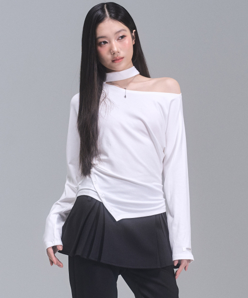 ZEROPLANET（ゼロプラネット）の「アイリン アンバランスボタントップ [ホワイト]（Tシャツ/カットソー・レディース・ホワイト・FREE）」の3枚目の写真