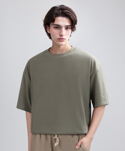 KNIT TEX OVER SLEEVE (LIGHT KHAKI) — вязаная накидка с рукавами светло-хаки