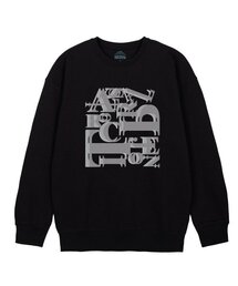 オーバーラッピングレタリングルーズフィットスウェット_ブラック